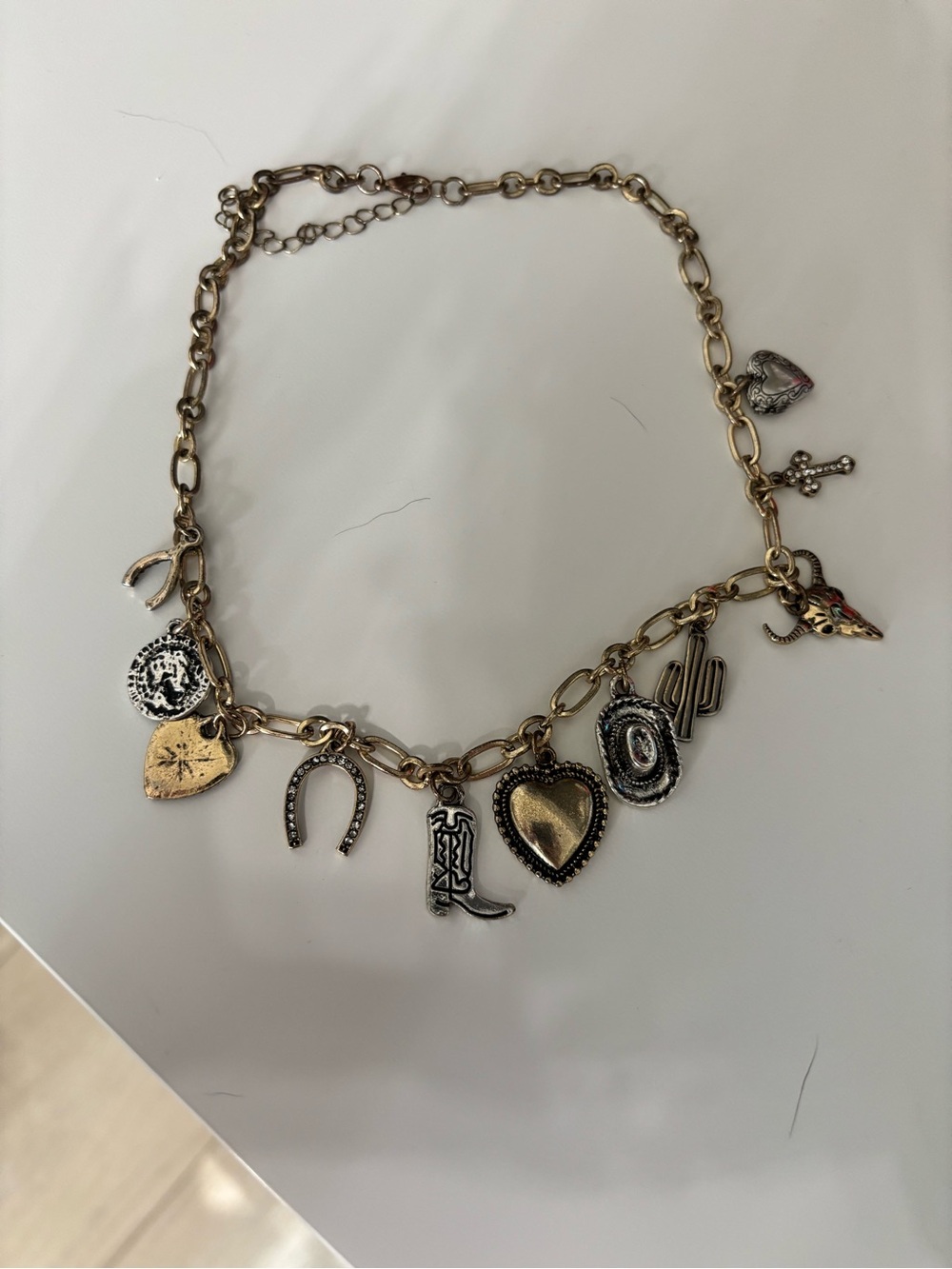 Buckle Gold & Silver Western Charm Necklace